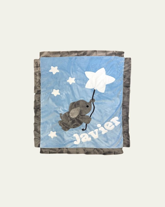 Applique Baby Blanket with Contrast Trim